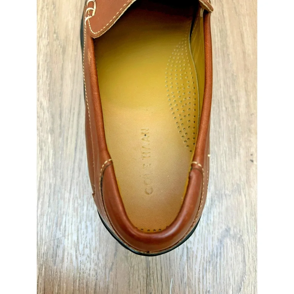 Cole Haan Air Sole Leather Slip On Loafers Congnac Brown Men's Casual 10